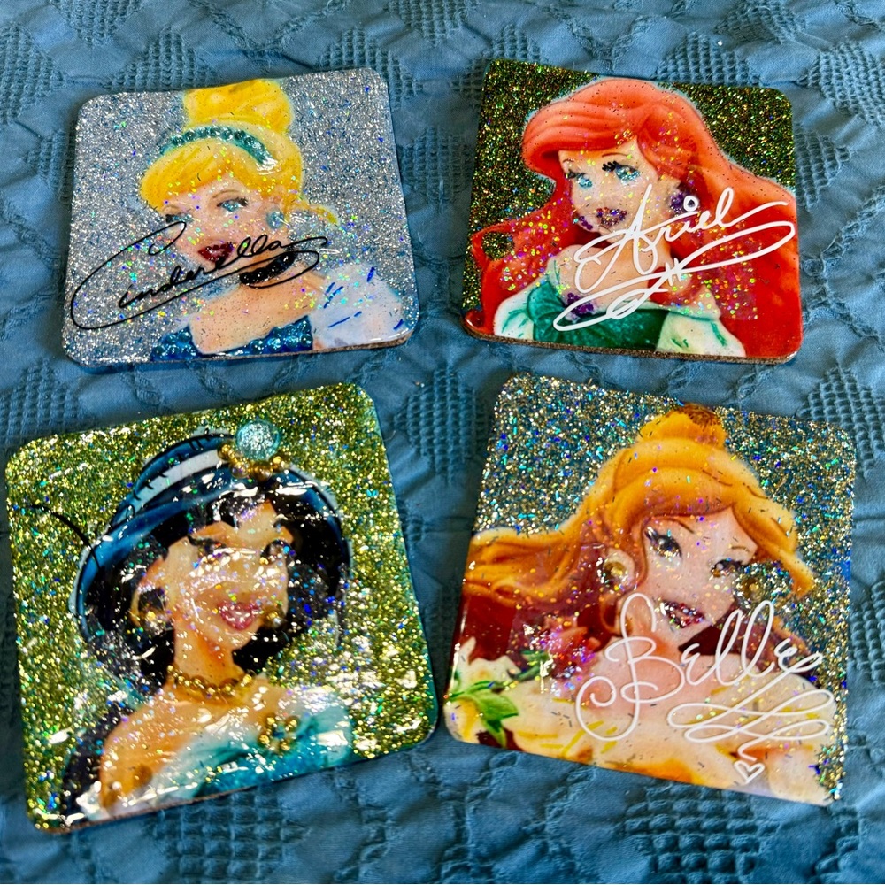 Disney princess custom resin coasters